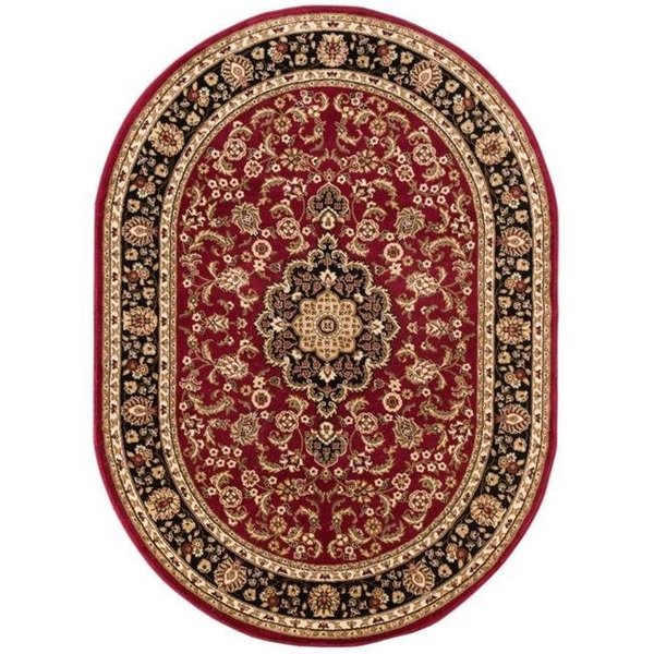 Well Woven Well Woven 54100-6O Medallion Kashan Traditional Oval Rug; Red - 6 ft. 7 in. x 9 ft. 6 in. 54100-6O